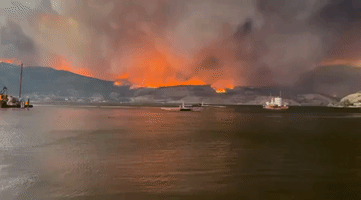 Evacuations Continue as Wildfire Burns in West Kelowna, British Columbia