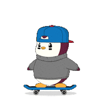 Skating On My Way Sticker by Pudgy Penguins