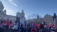 Massive Group of Striking Public Sector Workers Rally in Belfast
