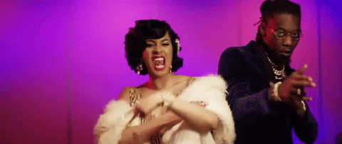lick offset GIF by Cardi B