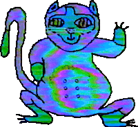 Fat Cat Hello Sticker by Sarah Zucker