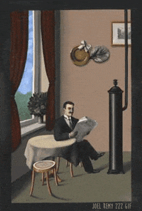Rene Magritte Newspaper GIF by joelremygif