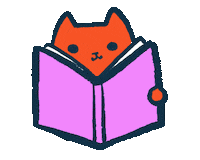 Cat Read Sticker by Abitan