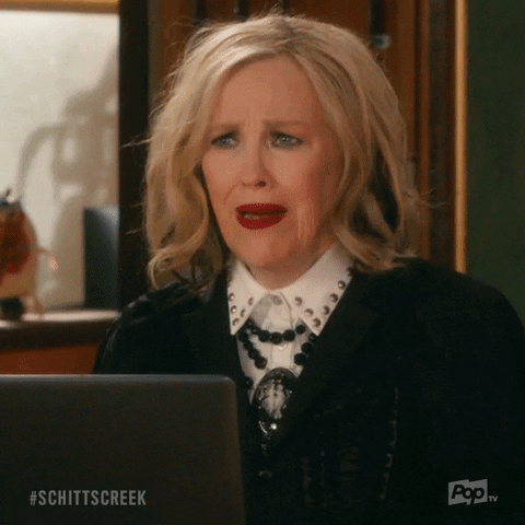 Schitt's Creek gif. Catherine O'Hara as Moira looks at someone with complete gratitude as she says, “Thank you.” She practically melts, like a weight has been lifted from her shoulders. 