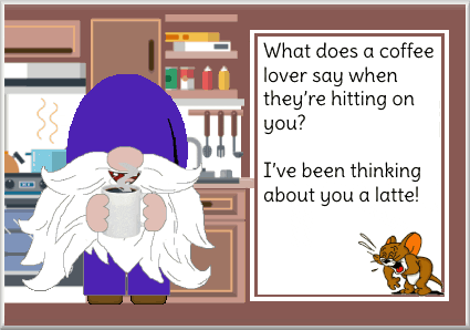 Gnome Coffee Addict GIF