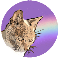 Geek Girl Cat Sticker by Una Geek