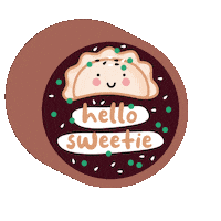 Happy Asian Food Sticker