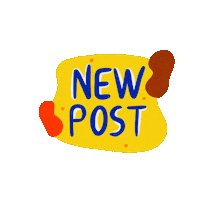 florine_design new blue post yellow Sticker