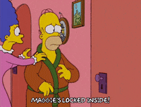 yanking homer simpson GIF