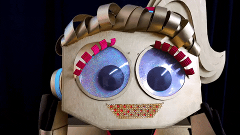 TechnoChic giphyupload robot robots big eyes GIF