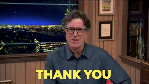 Stephen Colbert Thank You GIF by The Late Show With Stephen Colbert