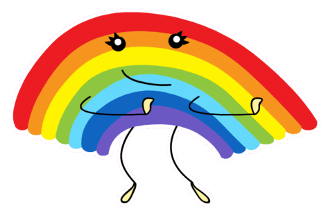dance rainbow Sticker by La Vecina Rubia
