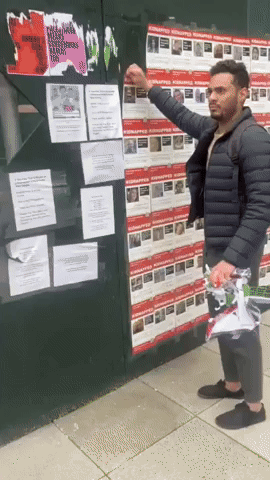 Tense Confrontation Captured as Posters of Israeli Hostages Torn Down in NYC