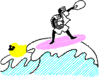 Suehiroyu_oimachi duck surfing aloha laundry Sticker