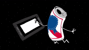 Illustration Space GIF by Pabst Blue Ribbon