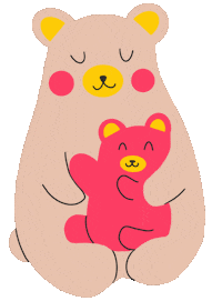 FamilyNotes pink bear hugs mothersday Sticker