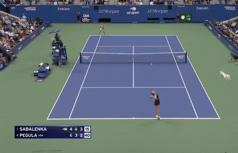 Aryna Sabalenka clutch hold at US Open