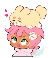 SparklesMagicalMarket love happy pink animals Sticker