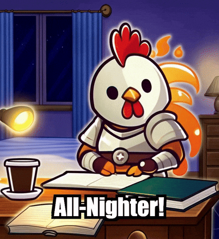 All-Nighter Night GIF by Zorooster