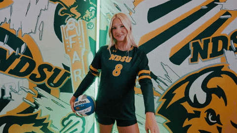 Volleyball Bison GIF by NDSU Athletics