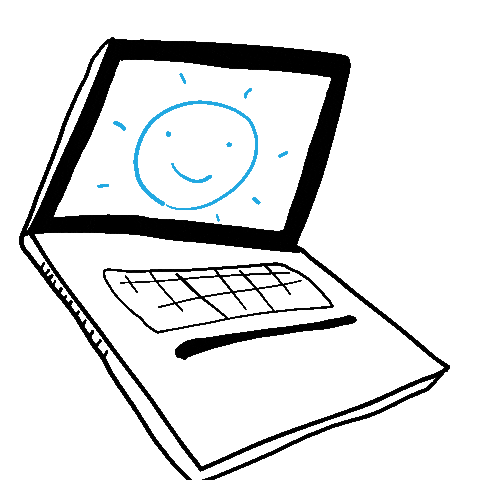 UNICEFLAC feliz sol type laptop Sticker