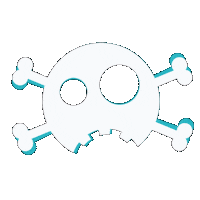 White Skull Halloween Sticker