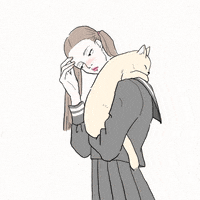 ennuicat cat illustration japan japanese girl GIF