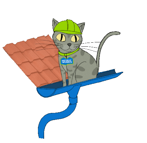 metallprofil_official giphyupload cat roof кот Sticker