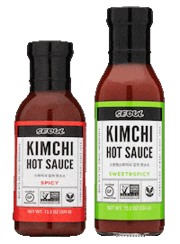 Hot Sauce Kimchi Sticker by Lucky Foods