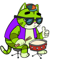 Cat Smile Sticker by Holler Studios
