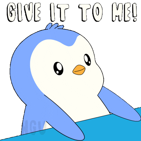 Excited Give It To Me Sticker by Pudgy Penguins
