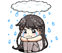 Sad Heavy Rain Sticker by Jin