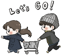 Lets Go Shopping Sticker