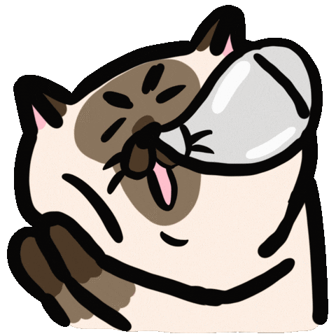 Tired Siamese Cat Sticker by ehcat