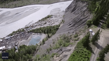Old Cars Launched Off Cliff in Alaska Town