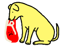 carolfromlisbon dog doggo beef steak Sticker