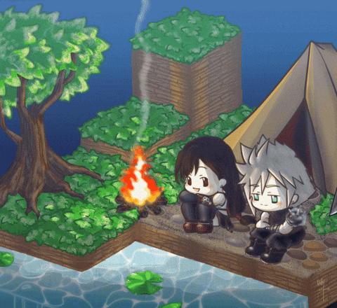 uwelables giphyupload final fantasy campfire ff7 GIF