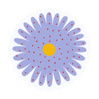 bymartioska happy flowers happy spring blue flower Sticker