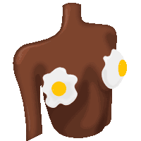 fried eggs feminist Sticker