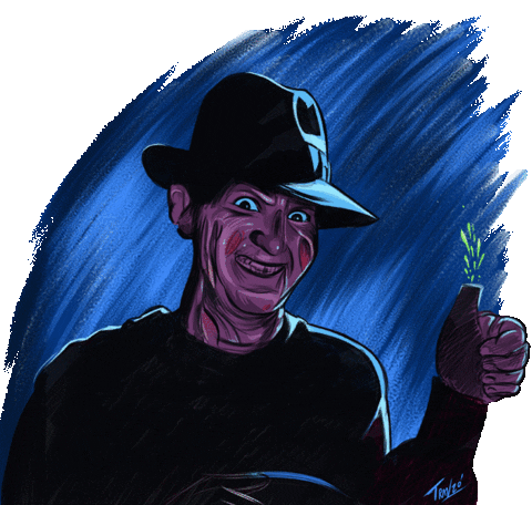 Freddy Krueger Yes Sticker by IBTrav Artworks