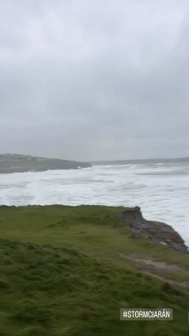 Storm Ciaran Brings Crashing Waves to Cornwall