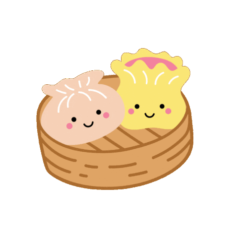 Dimsum Happy Eating Sticker by theweebean