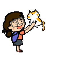 Cat Kiss Sticker by Poku Meow