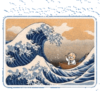 DrSimiTokyo kawaii waves tokyo arigato Sticker