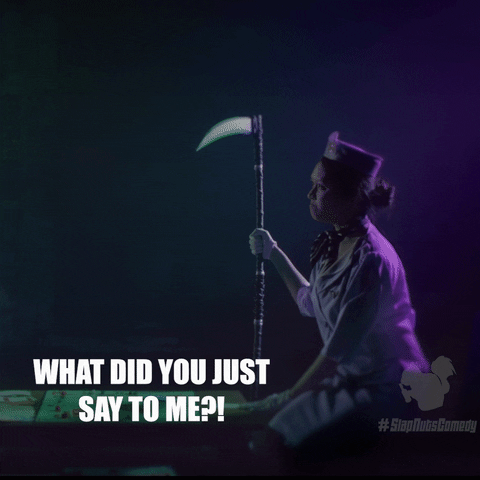 SlapNutsComedy what angry excuse me what did you say GIF