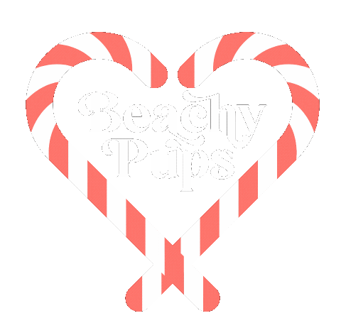 beachypups christmas dog cute christmas candy canes christmas puppy Sticker