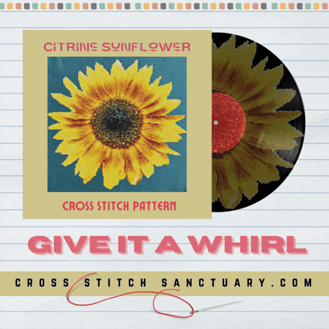 Spin Sunflower GIF by Cross Stitch Sanctuary