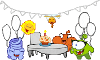 Happy Birthday Party Sticker by Om Nom