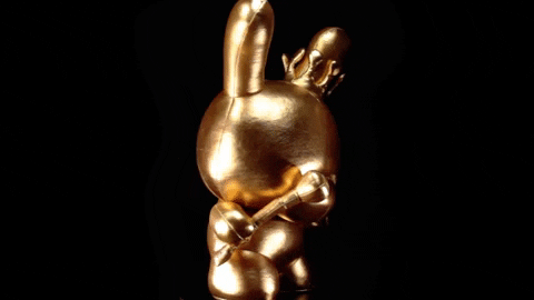 Kidrobot giphyupload dunny kidrobot goldking GIF