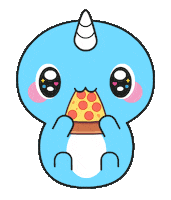 Hungry Pizza Sticker by Naru Naru
